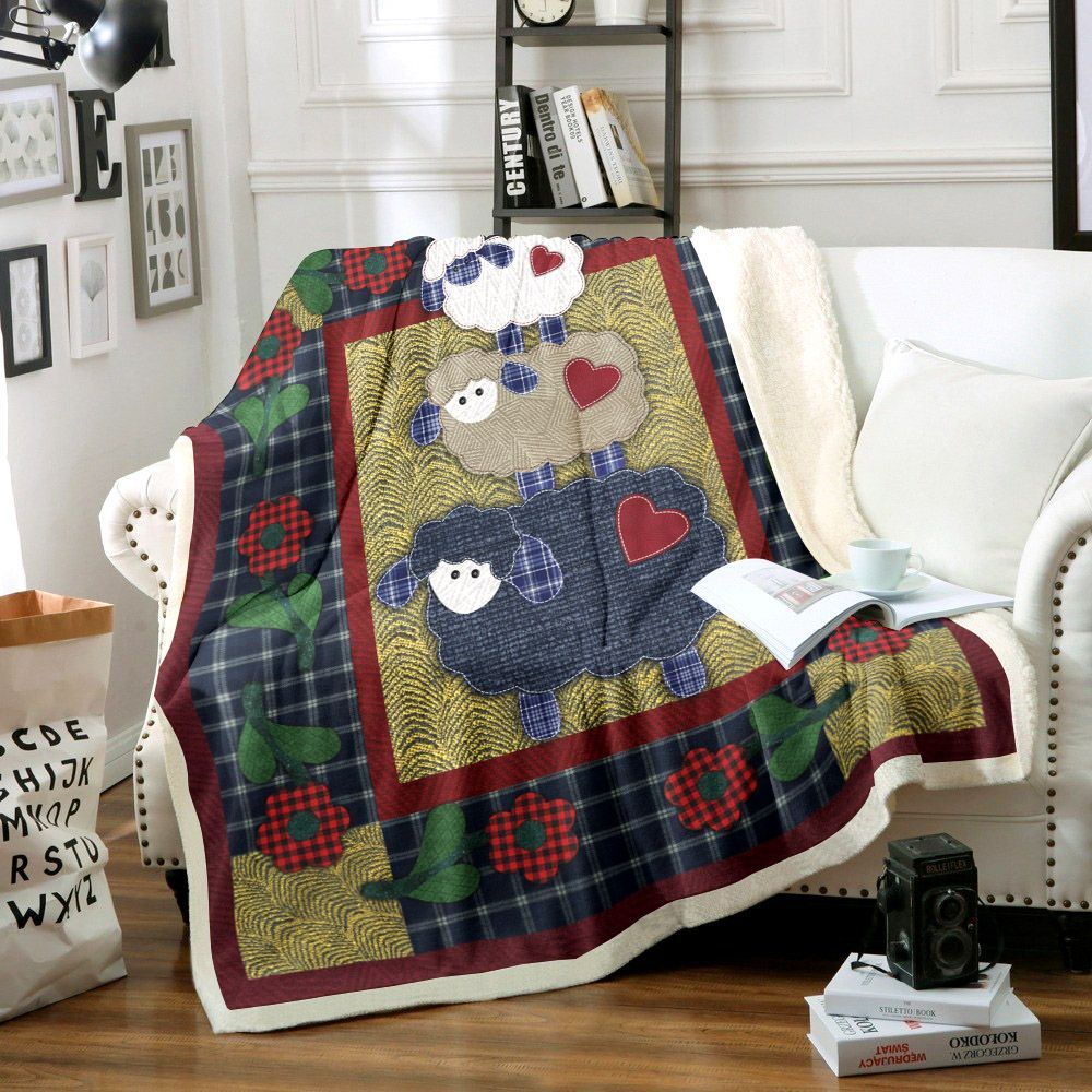 Sheep Sherpa Fleece Blanket