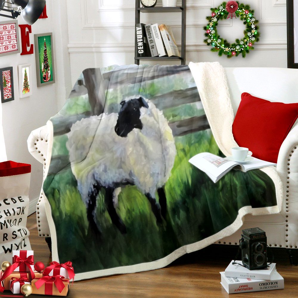 Sheep Sherpa Fleece Blanket