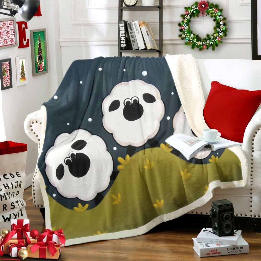 Sheep Sherpa Fleece Blanket