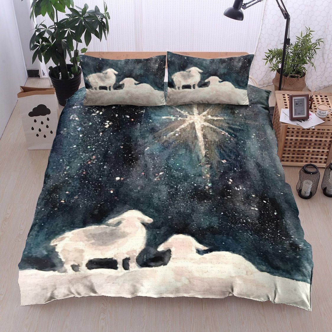 Sheep In Starry Night Bedding Set