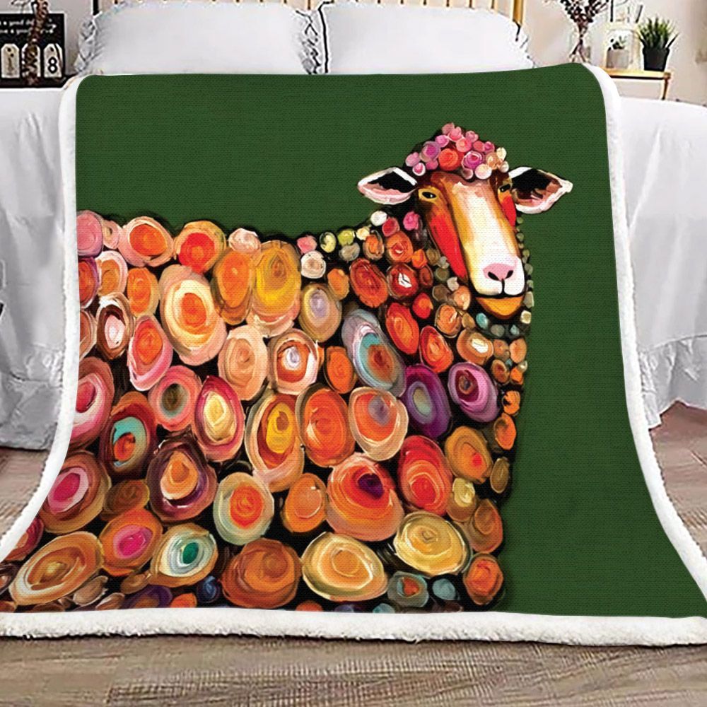 Sheep Sherpa Fleece Blanket