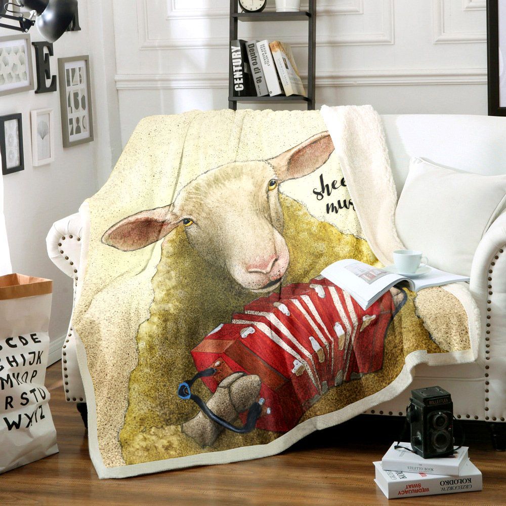 Sheep Music Sherpa Fleece Blanket
