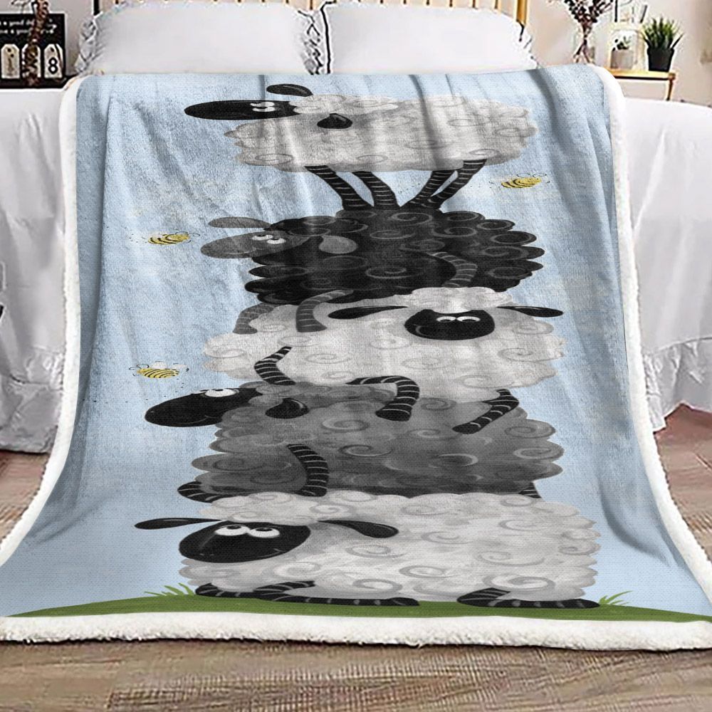 Sheep Sherpa Fleece Blanket