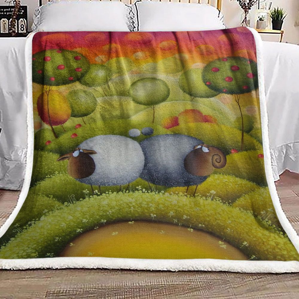 Sheep Sherpa Fleece Blanket