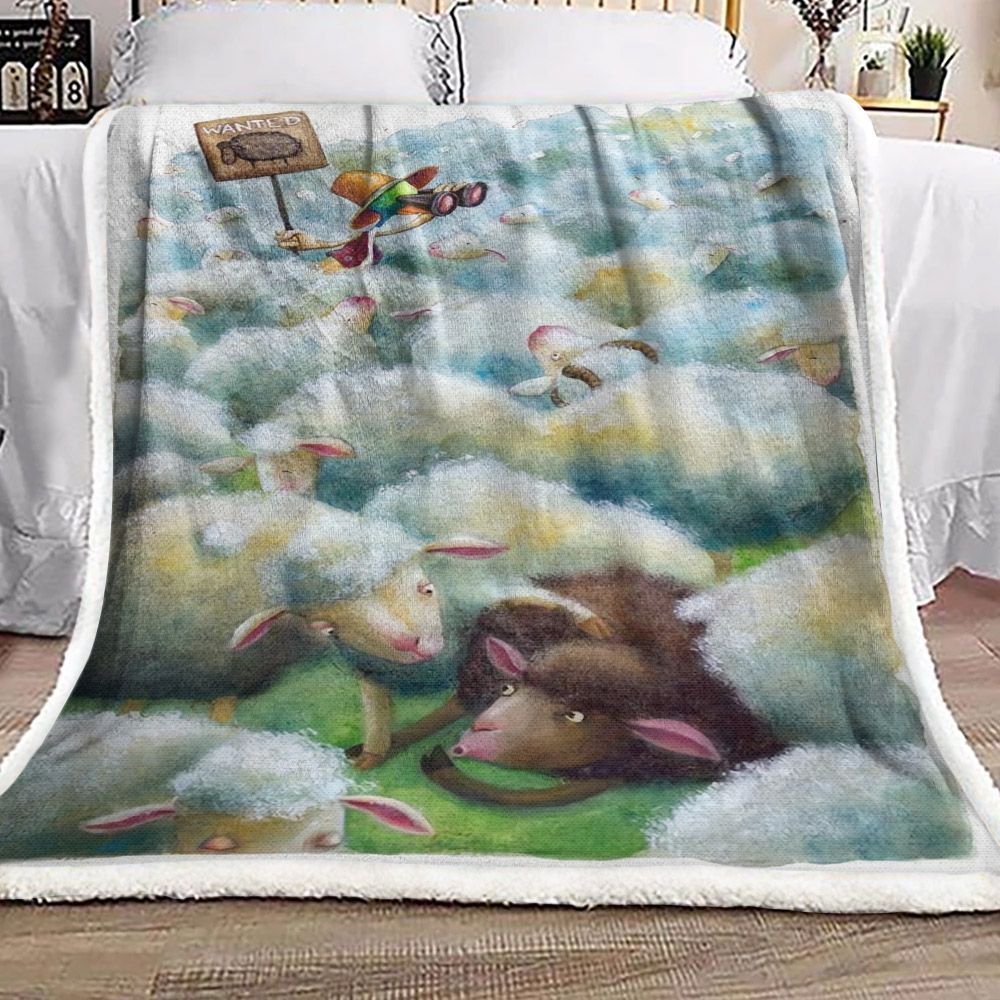 Sheep Sherpa Fleece Blanket
