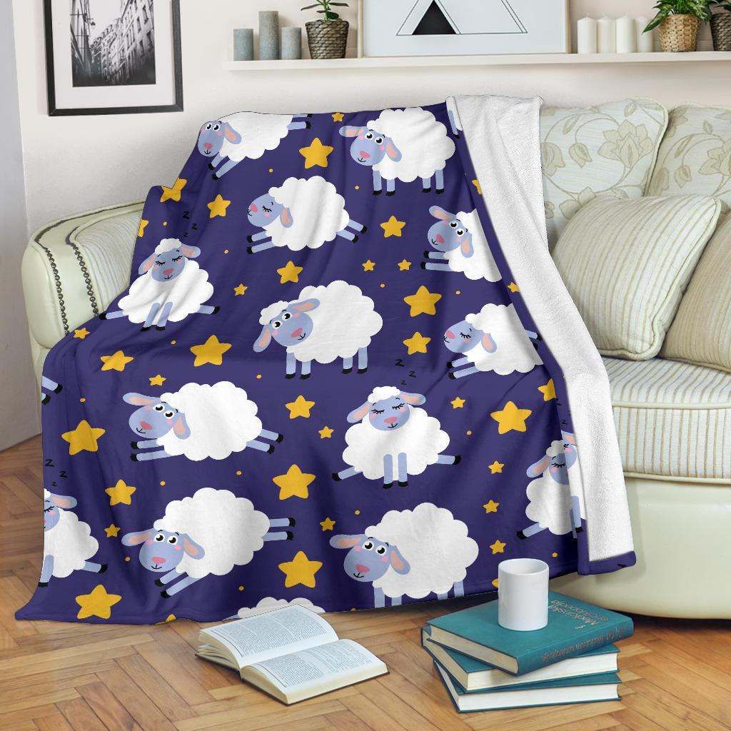 Sheep Pattern Sherpa Fleece Blanket