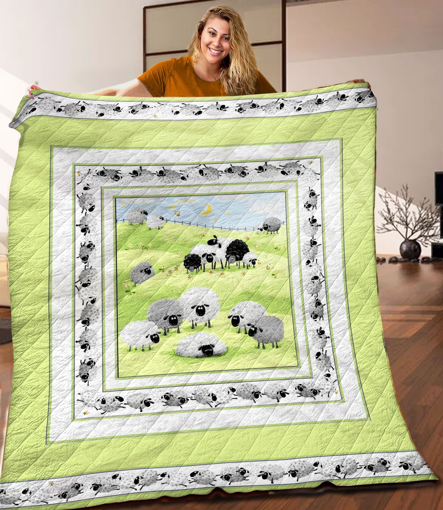 Sheep Quilt Blanket C9B040543MI