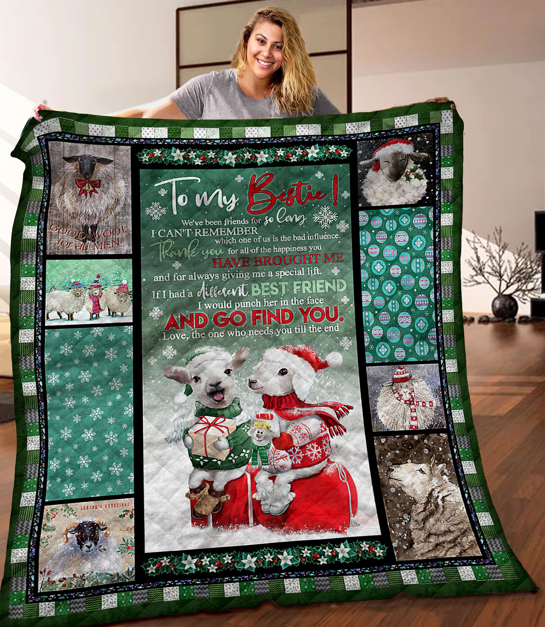 Sheep To My Bestie DTH221068HD Quilt Blanket