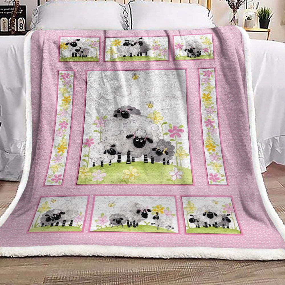 Sheep Sherpa Fleece Blanket