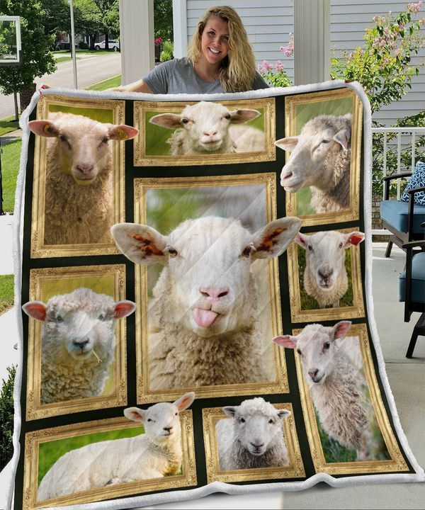 Sheep White Sherpa Fleece Blanket