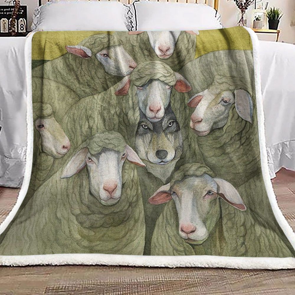Sheep Wolf Sherpa Fleece Blanket