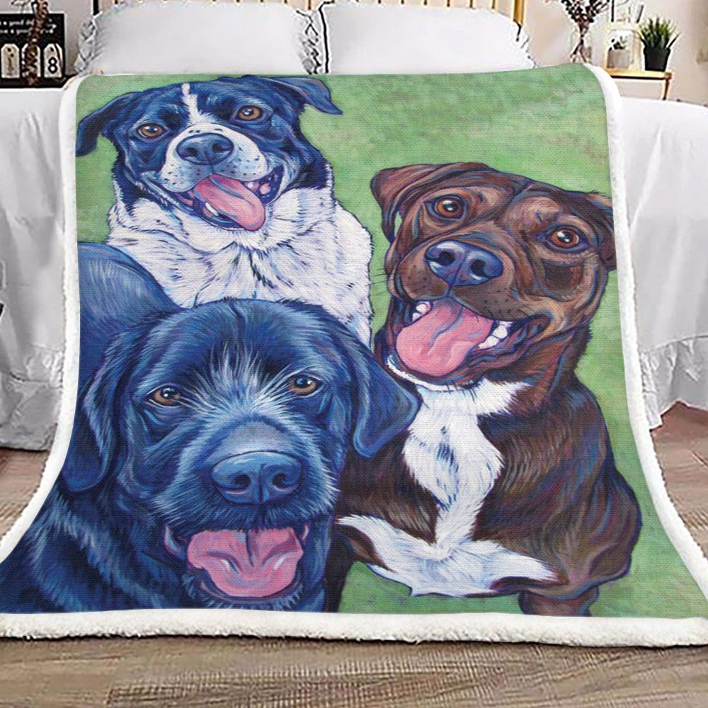 Sheepdog Labrador Sherpa Fleece Blanket