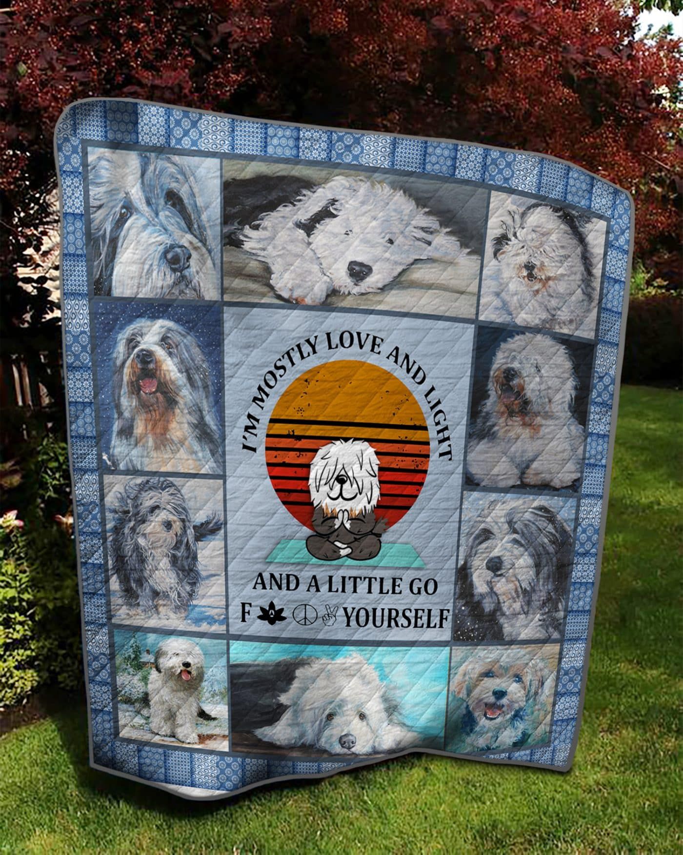 Sheepdog Mostly Love And Light Quilt Blanket DHC020120554TD