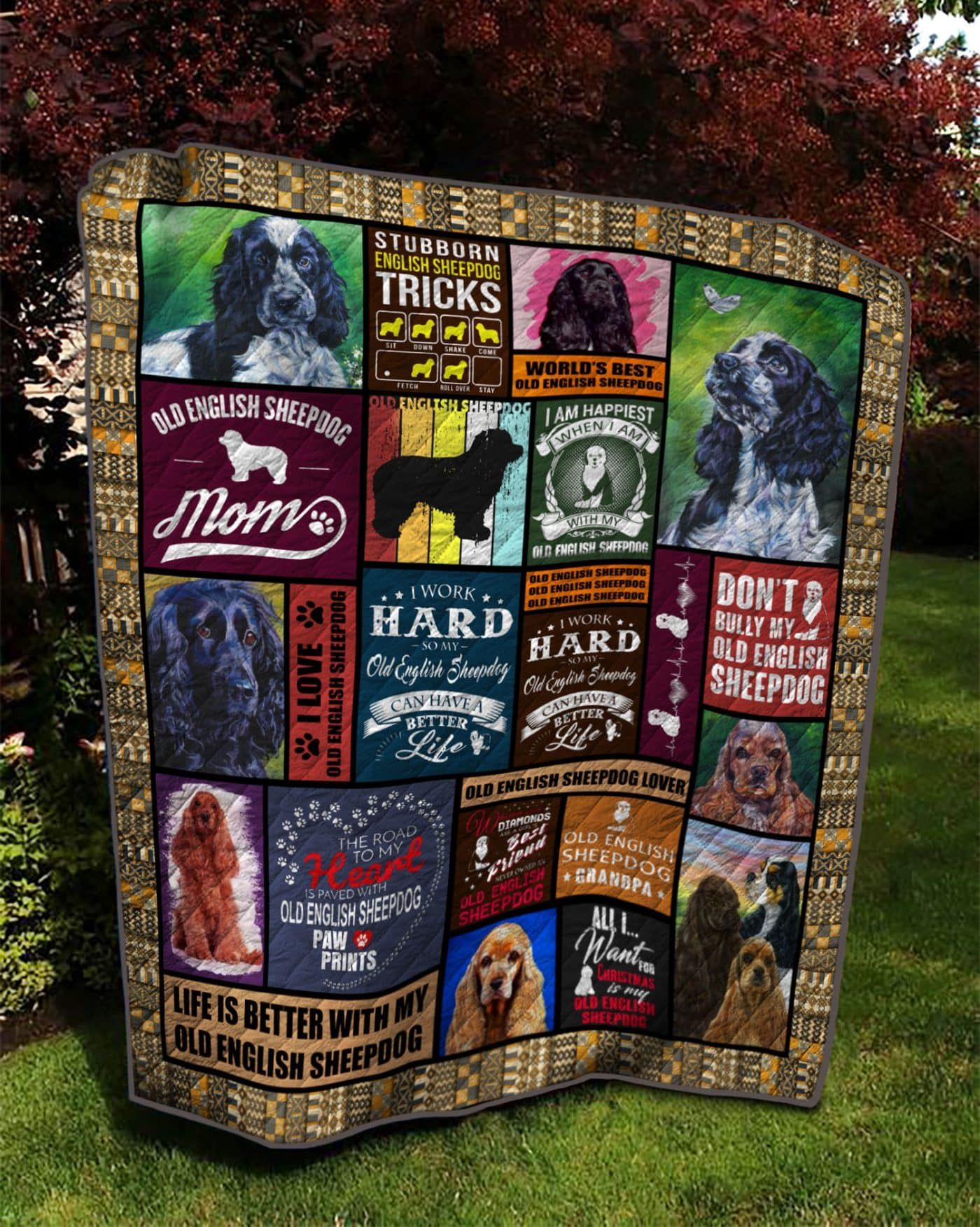 Sheepdog Road To My Heart Quilt Blanket DHC020120547TD