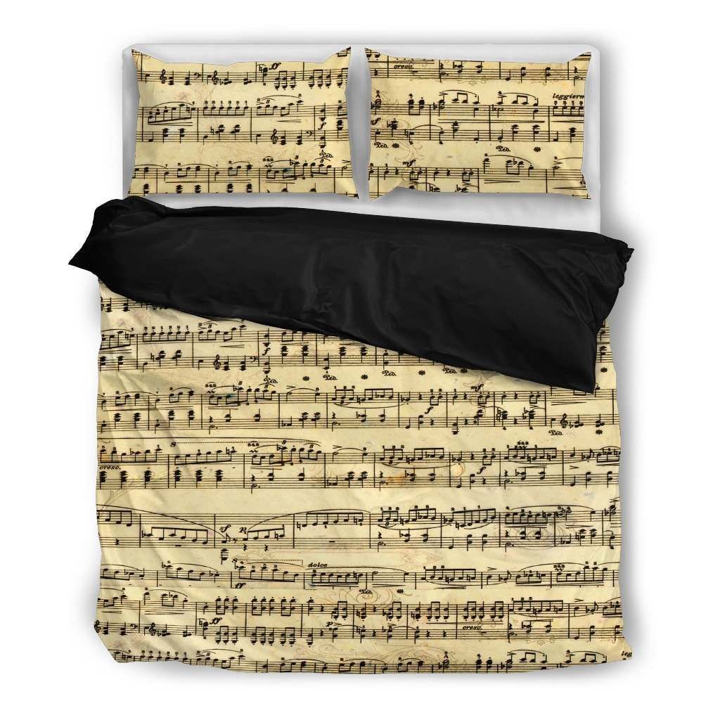 Sheet Music Bedding Black Bedding Set