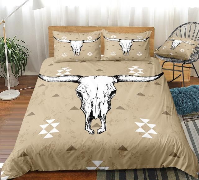 Sheet Skull Brown Pattern Bedding Set