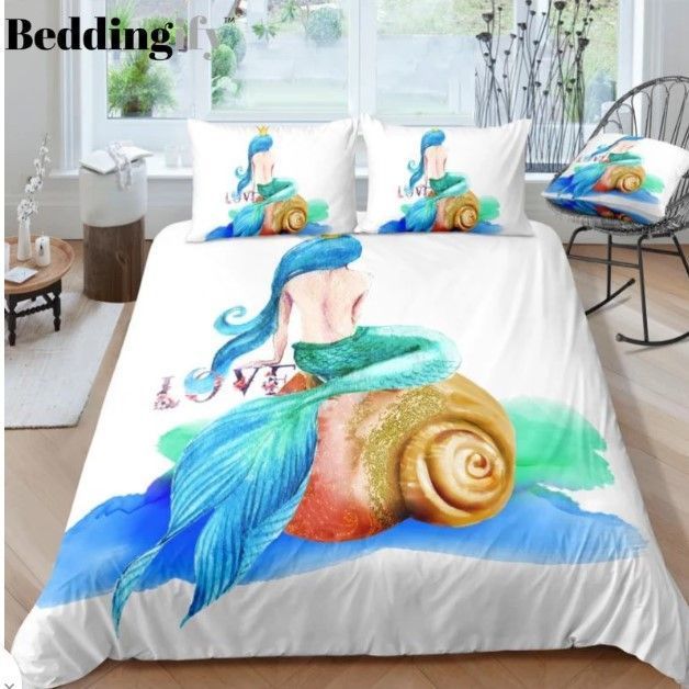 Shell And Mermaid Bedding Set