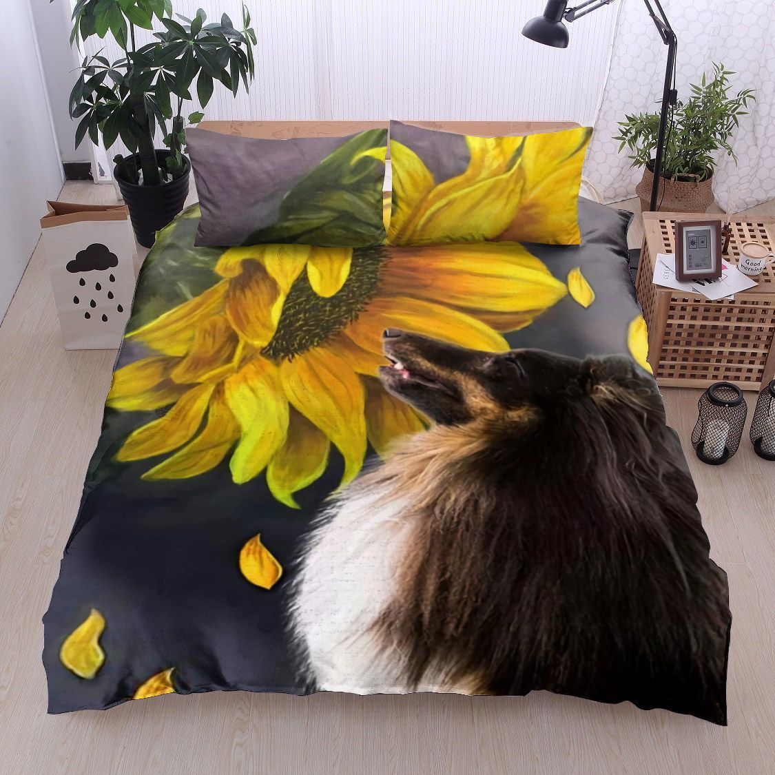 Sheltie Sunflower Bedding Set