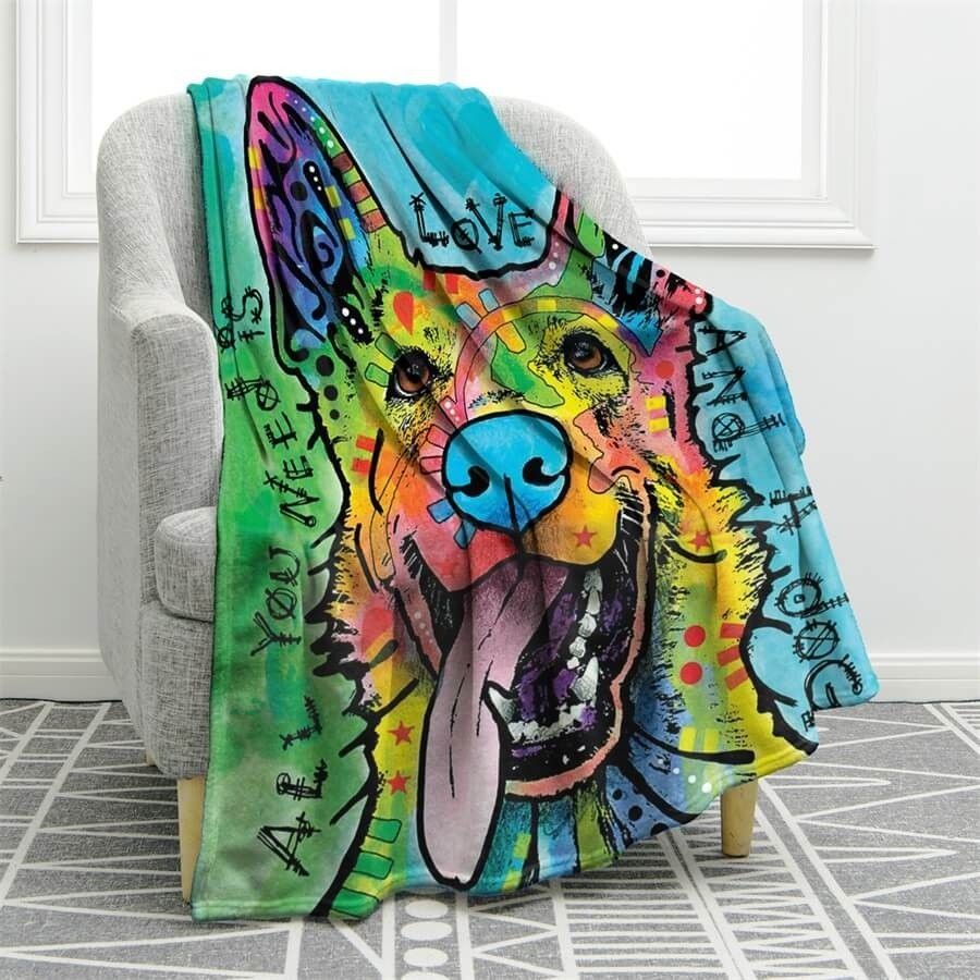 Shepherd Dog Sherpa Fleece Blanket