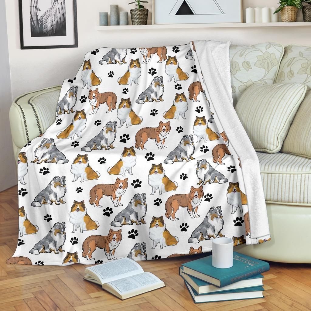 Shetland Sheepdog Sherpa Fleece Blanket