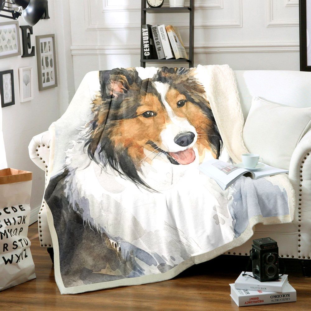 Shetland Sheepdog Sherpa Fleece Blanket