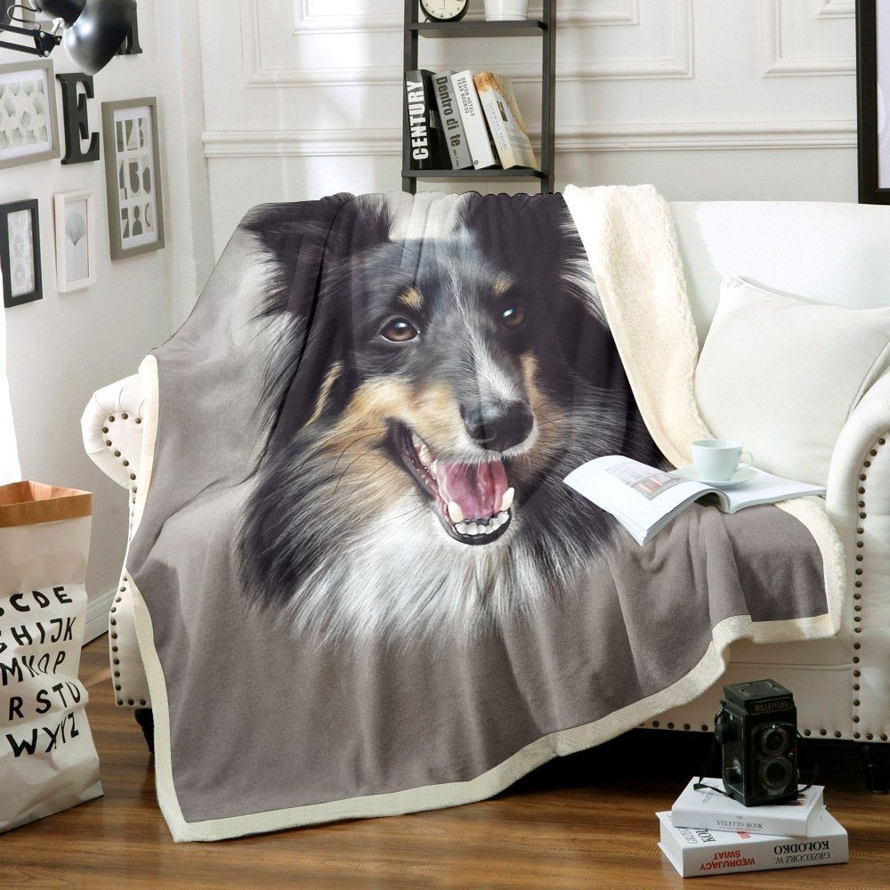 Shetland Sheepdog Sherpa Fleece Blanket