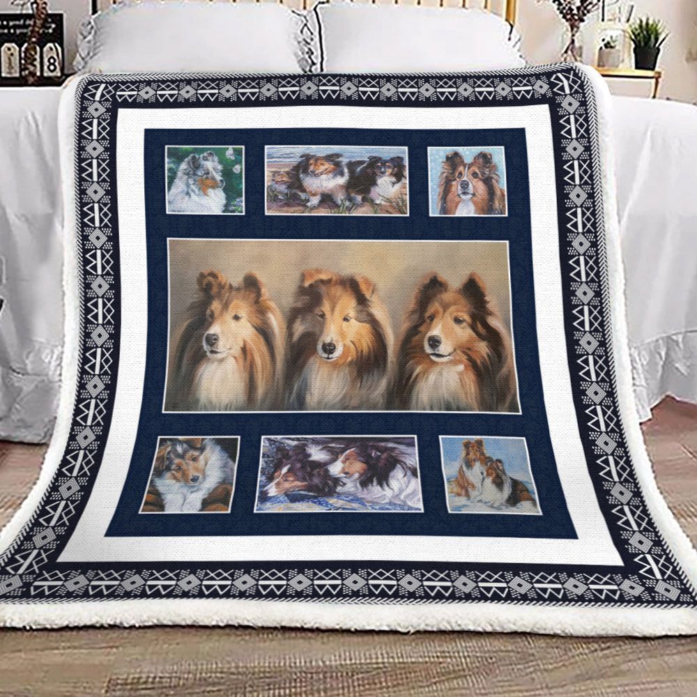 Shetland Sheepdog Sherpa Fleece Blanket