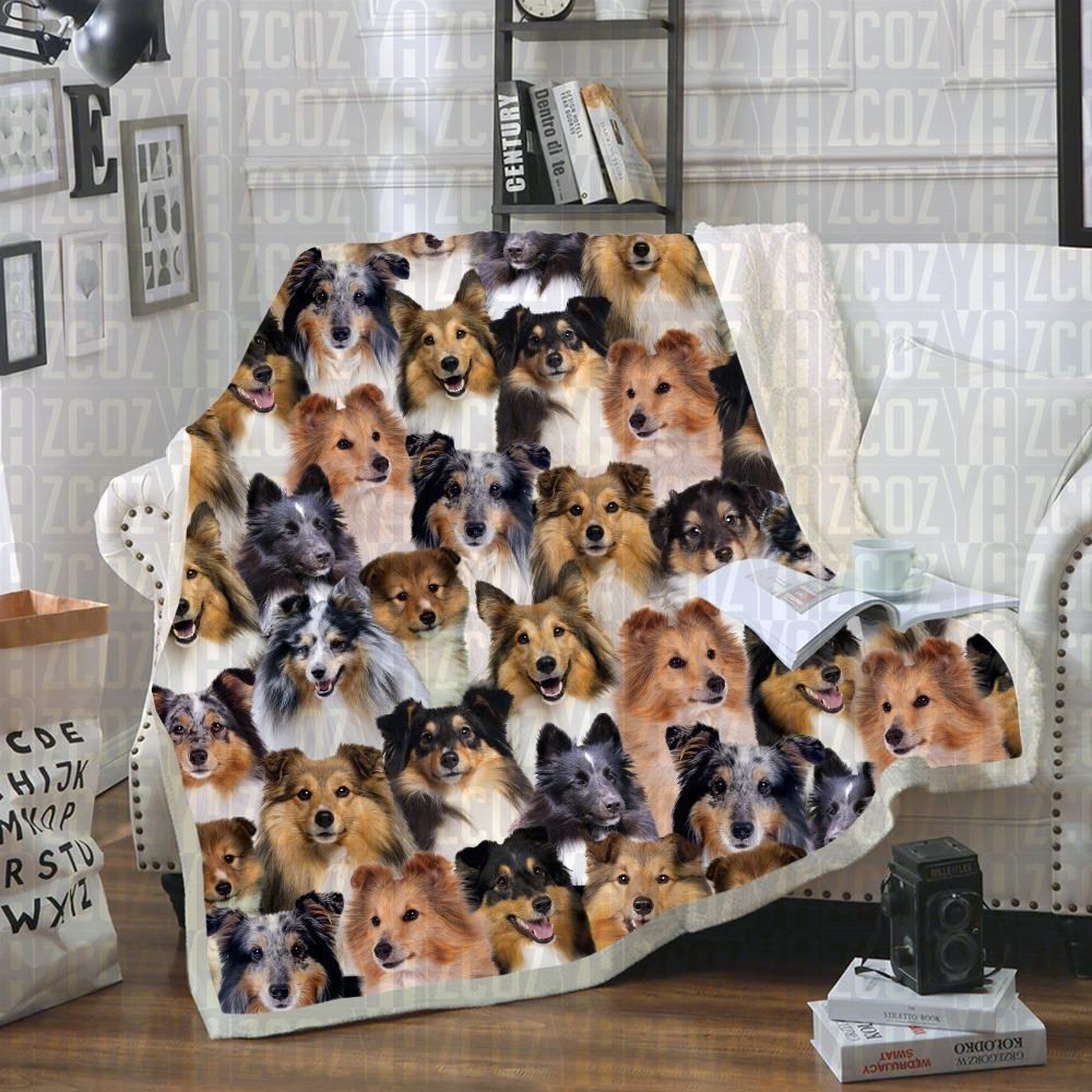 Shetland Sheepdogs Sherpa Fleece Blanket