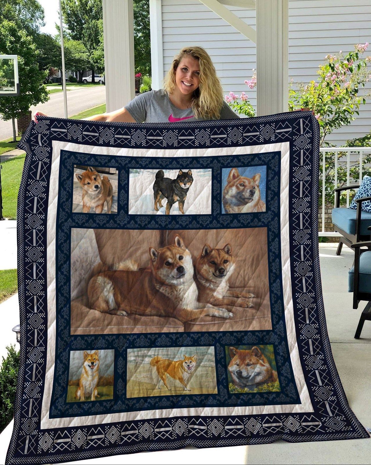 Shiba Inu Sherpa Fleece Blanket