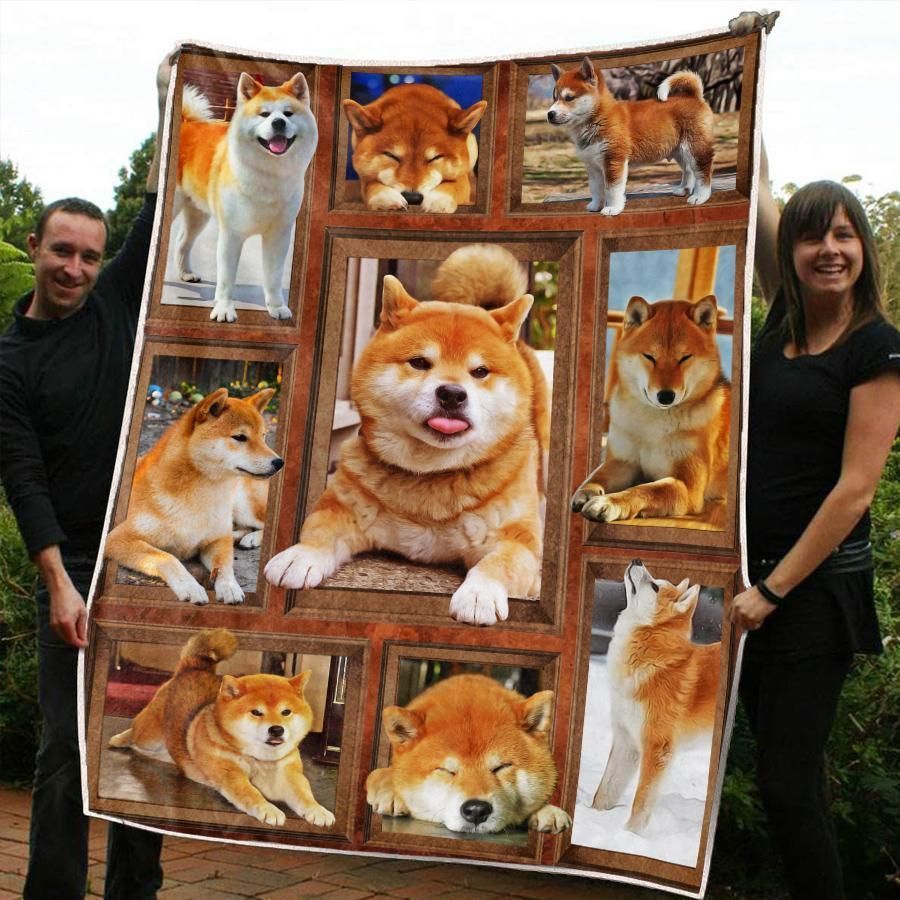 Shiba Inu Sherpa Fleece Blanket