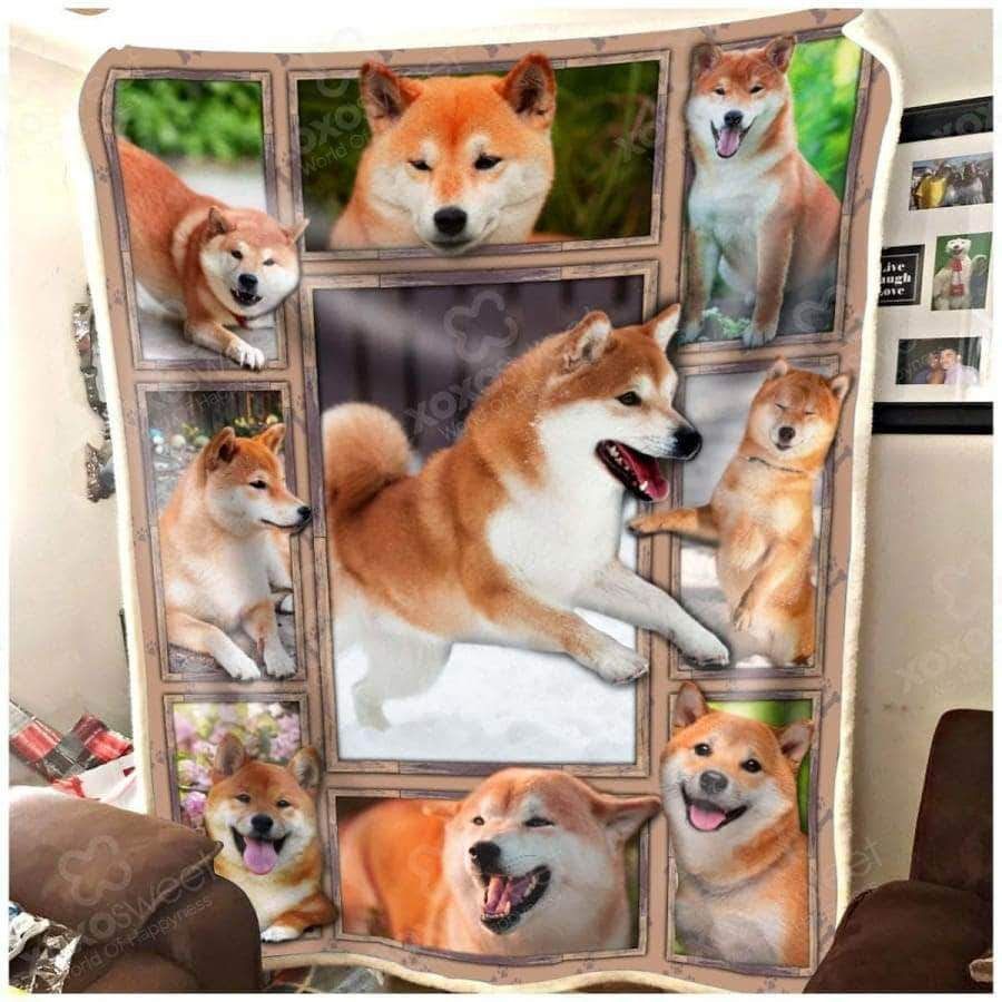 Shiba Inu Sherpa Fleece Blanket