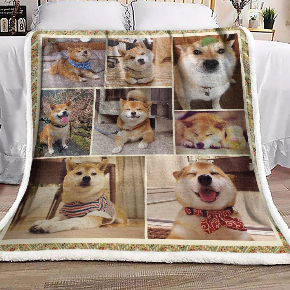 Shiba Inu Sherpa Fleece Blanket