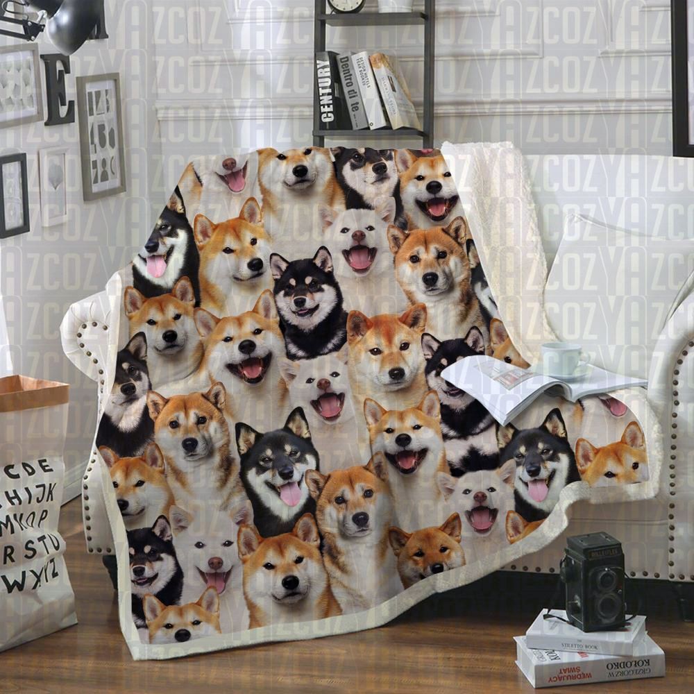 Shiba Inus Sherpa Fleece Blanket