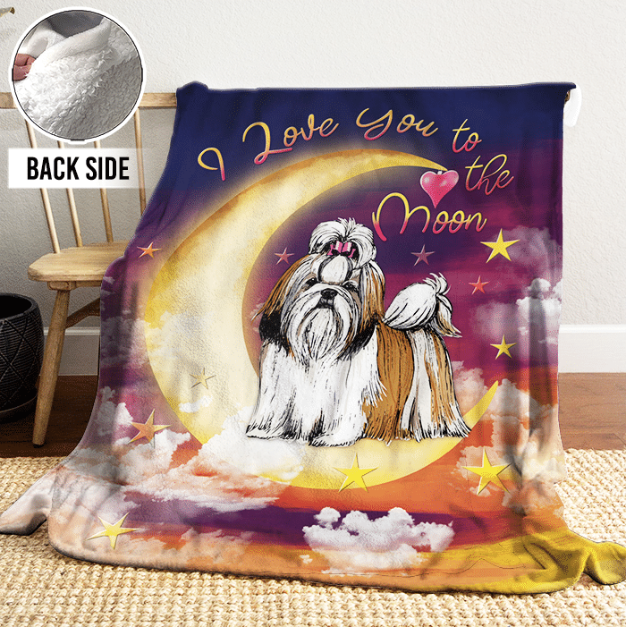 Shih Tzu Sherpa Fleece Blanket