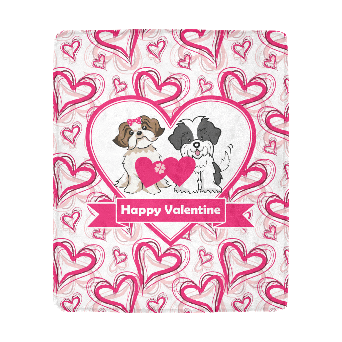 Shih Tzu Cute Valentines Sherpa Fleece Blanket