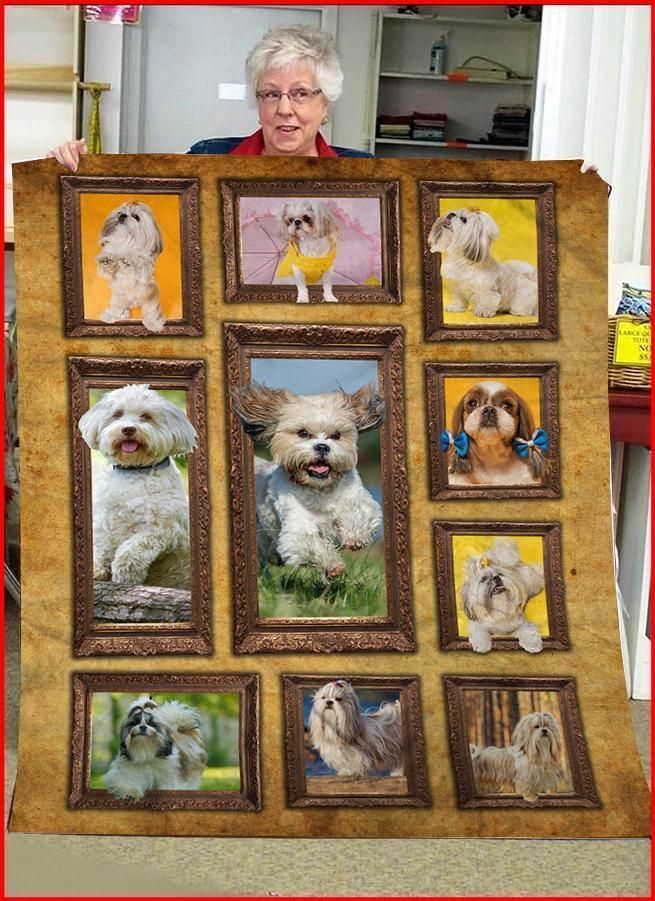 Shih Tzu Dog Sherpa Fleece Blanket