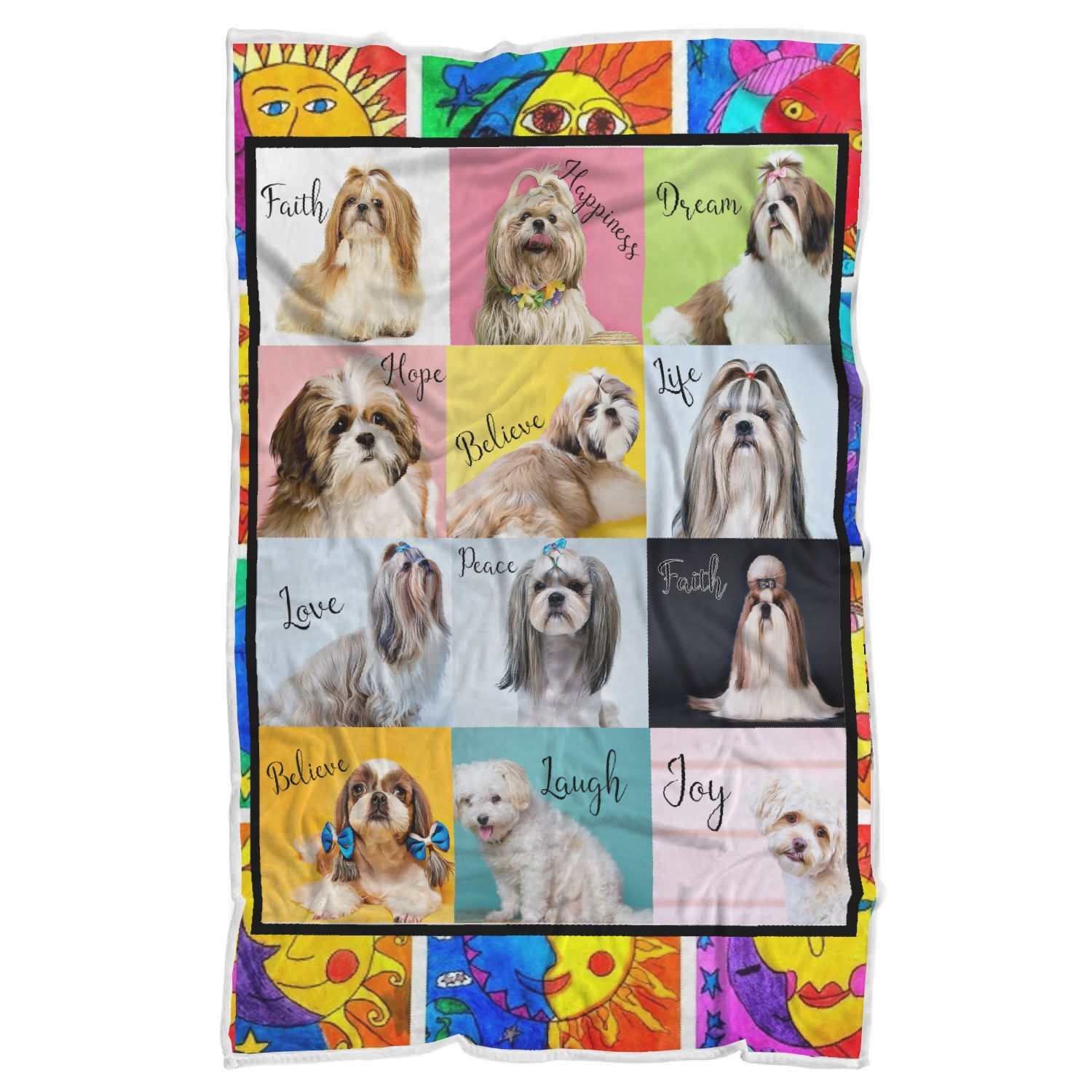 Shih Tzu Dog Sherpa Fleece Blanket