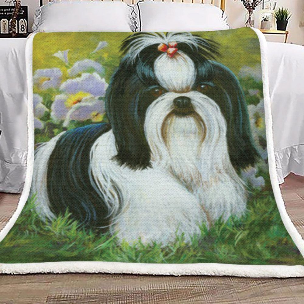 Shih Tzu Dog Sherpa Fleece