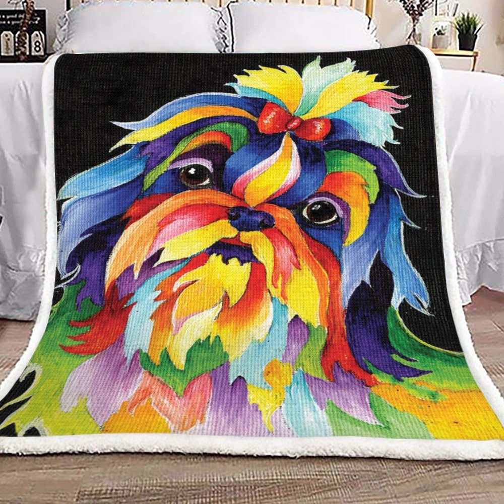 Shih Tzu Dog Sherpa Fleece