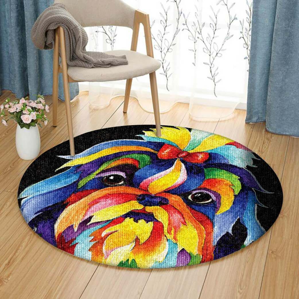 Shih Tzu Dog Round Carpet