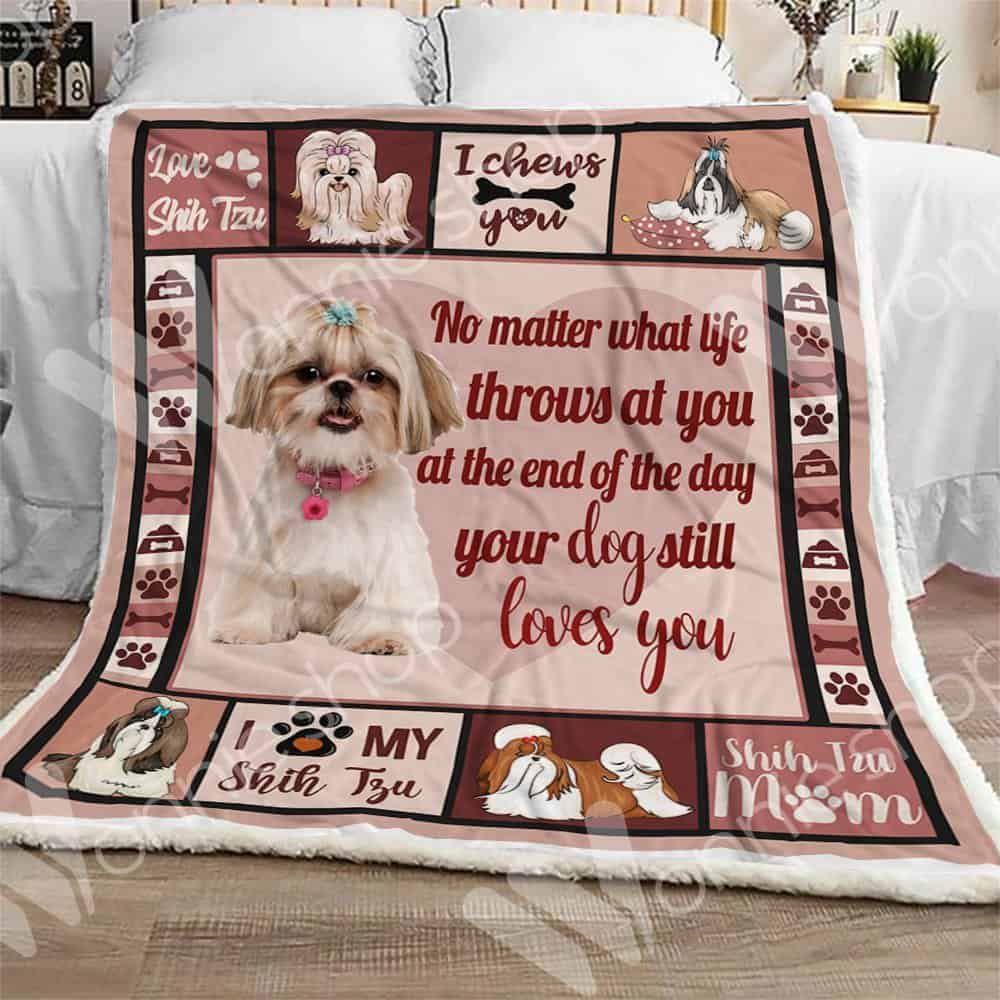 Shih Tzu Dog Sherpa Quilt Blanket DHC0102508TD