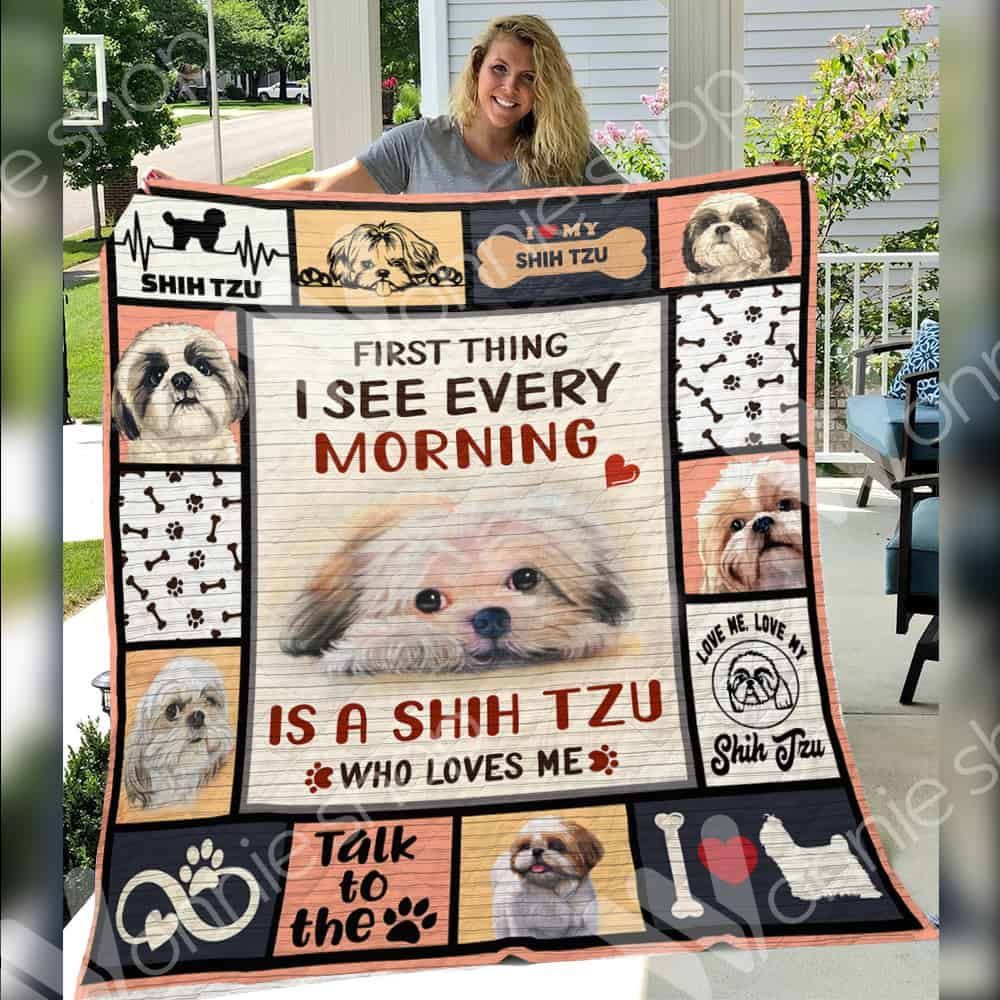 Shih Tzu Dog Who Loves Me GS-CL-LD0601 Quilt Blanket