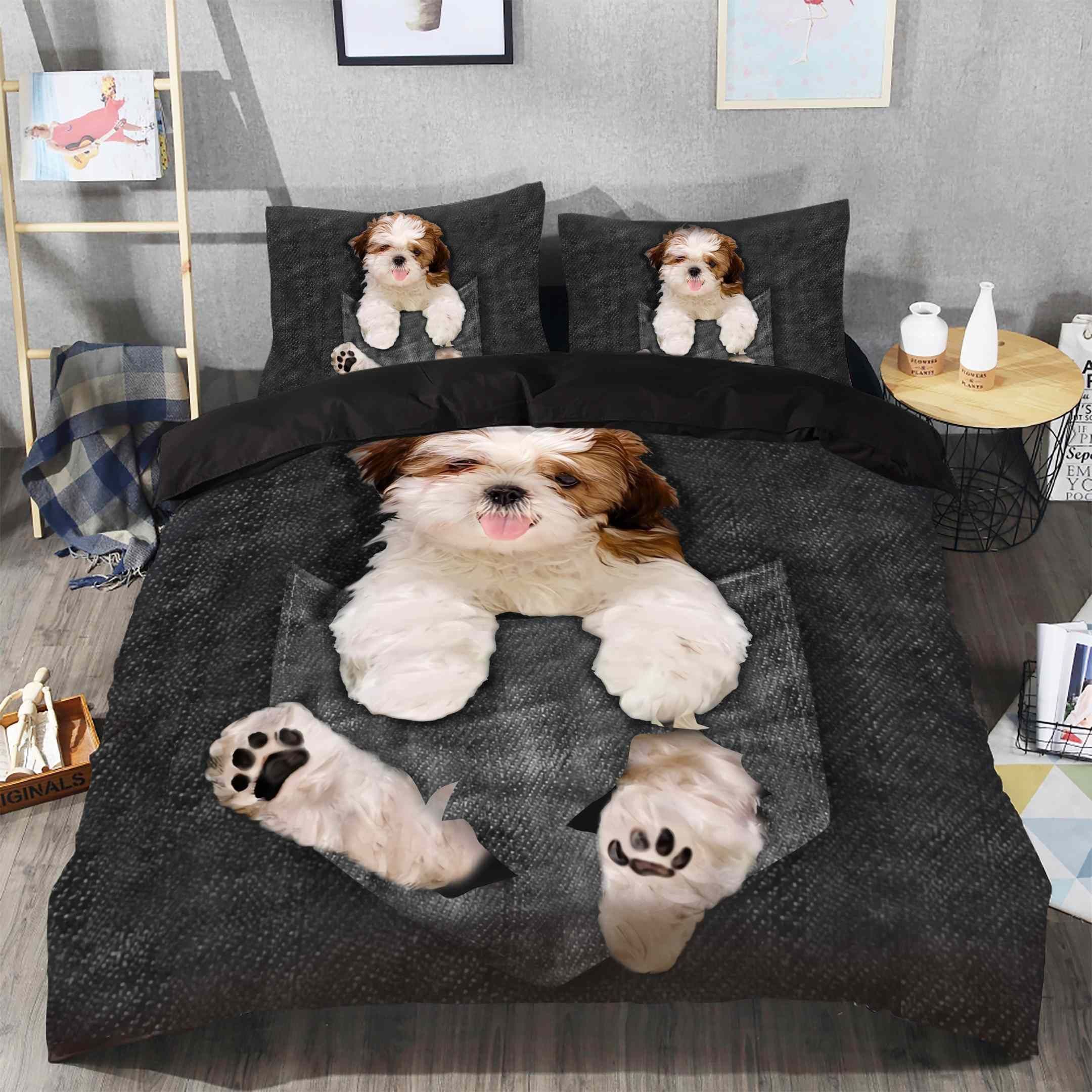 Shih Tzu In Pocket Bedding Set