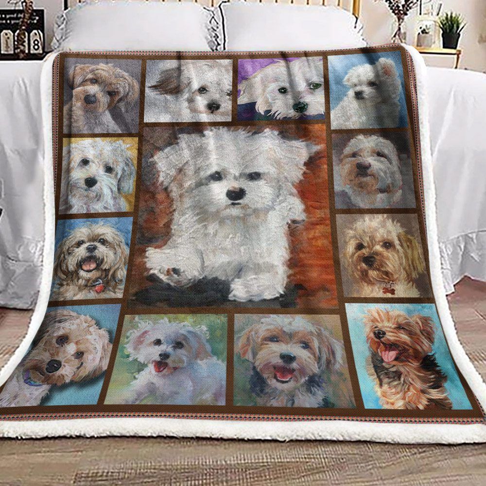 Shih Tzu Love Sherpa Fleece Blanket