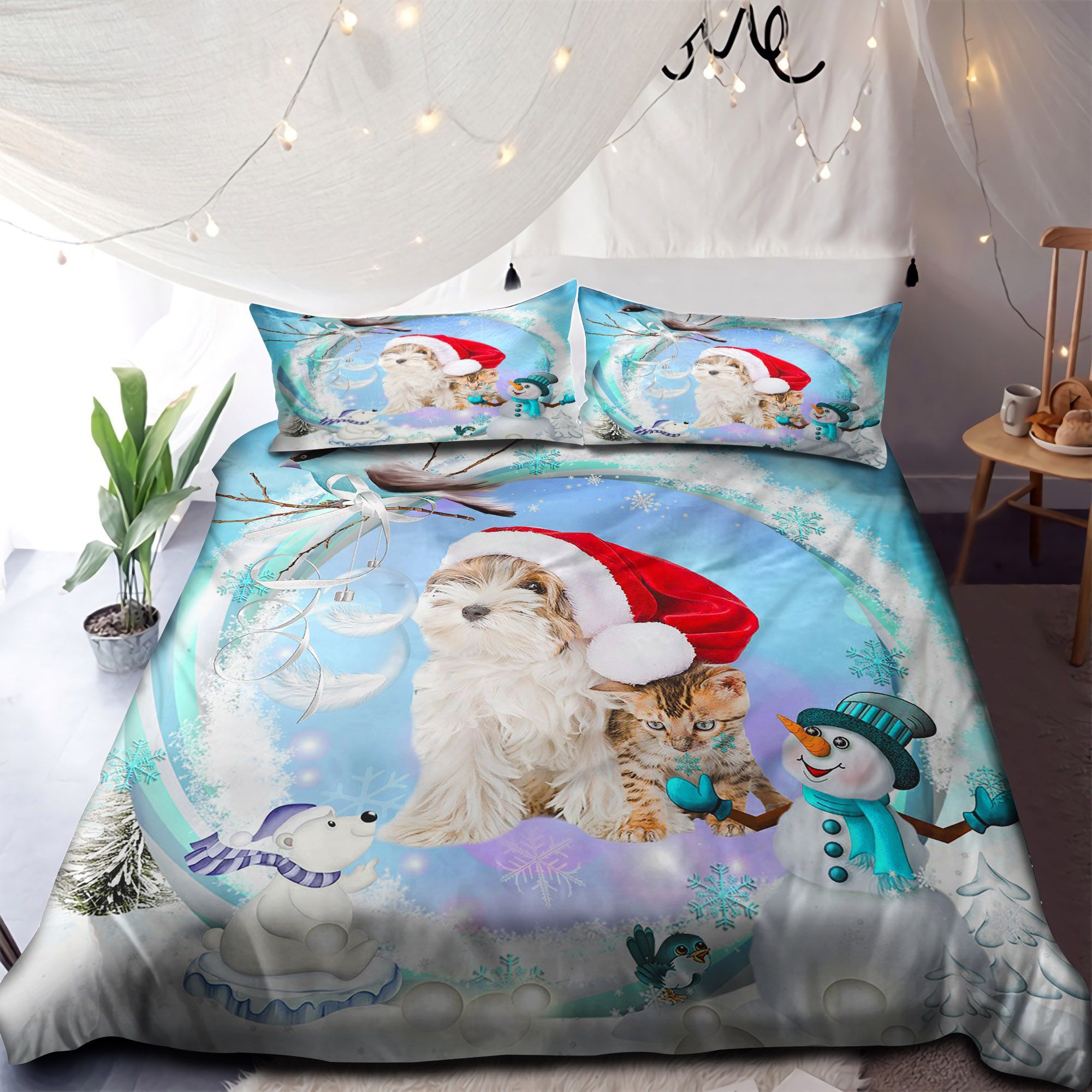 Shih Tzu Merry Christmas Bedding Set