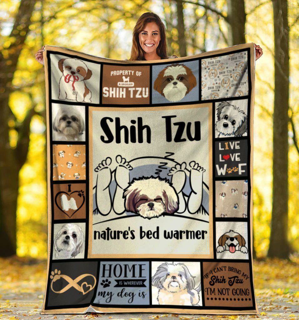 Shih Tzu Nature’s Bed Warmer Gift For Shih Tzu Lovers Fleece Blanket