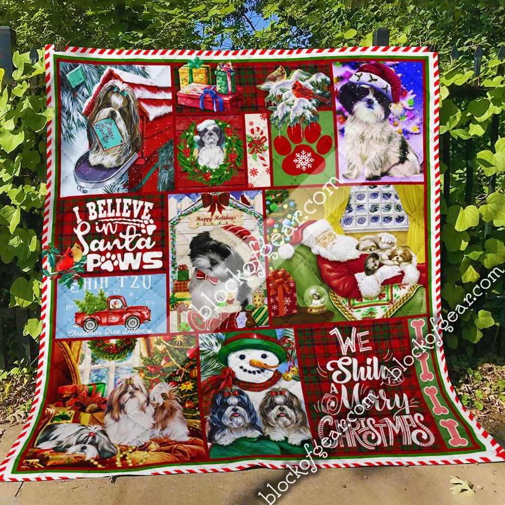 Shih Tzu Shih Tzu Mom Xmas Quilt Blanket Dhc04011834Dd