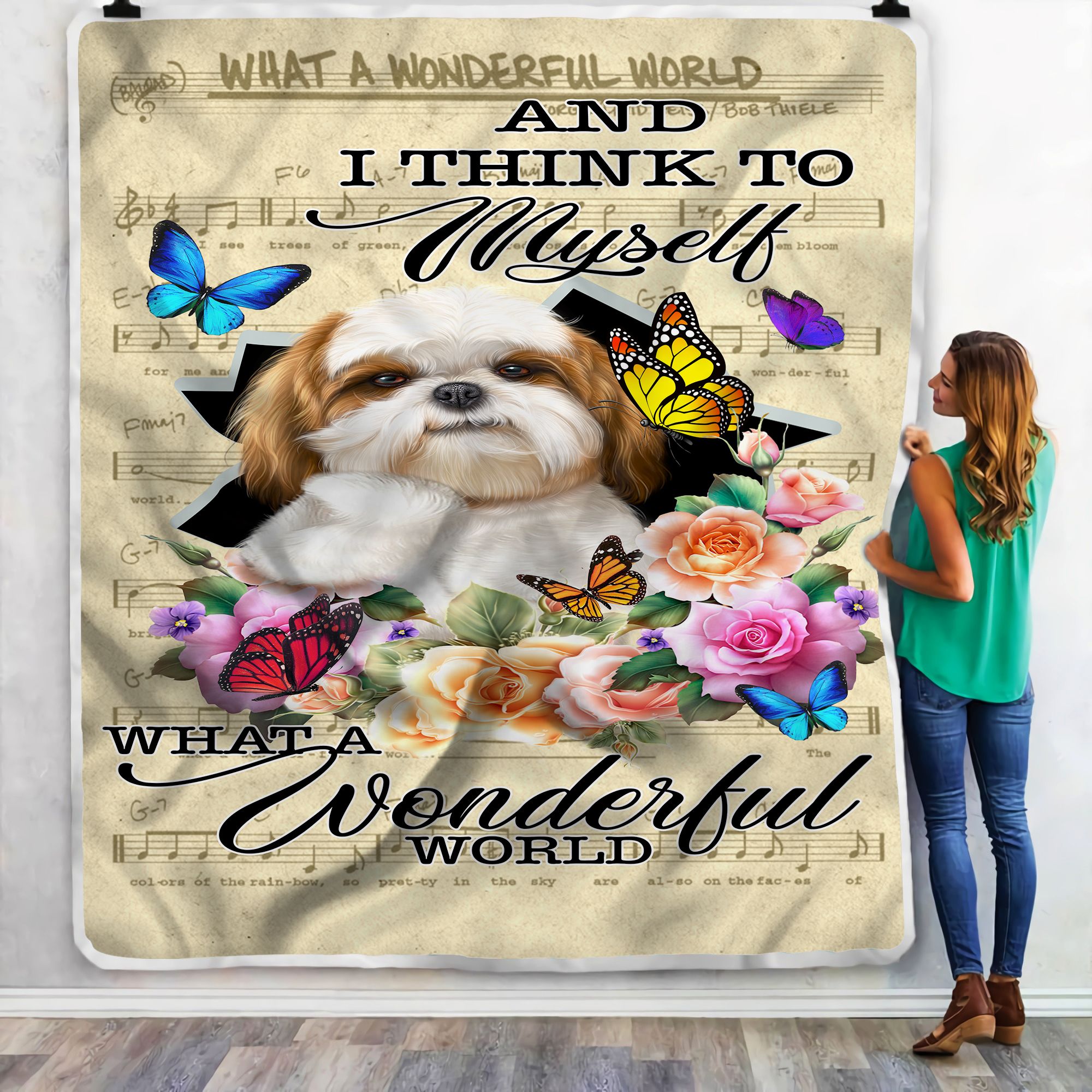 Shih Tzu Think To Myself For Shih Tzu Lover Fleece Blanket