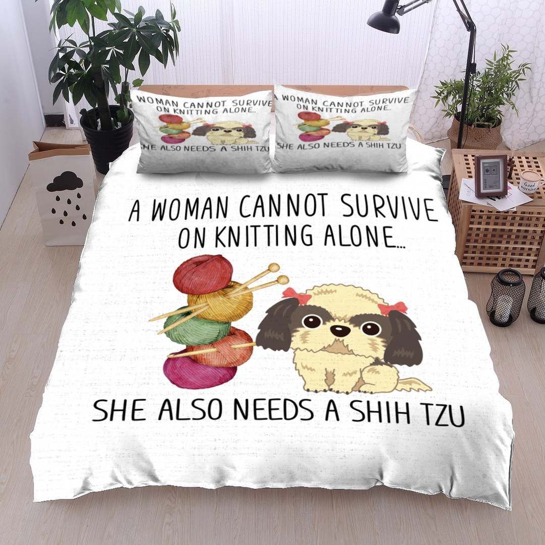 Shihtzu Knitting Bedding Set