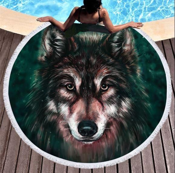 Shilah The Brother Dog 3d Printed Round Beach Towel